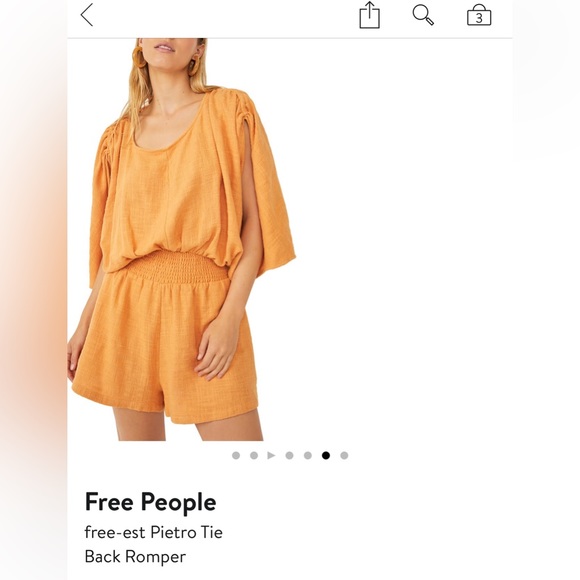 Free People free-est Pietro Tie Back Romper - Picture 4 of 6